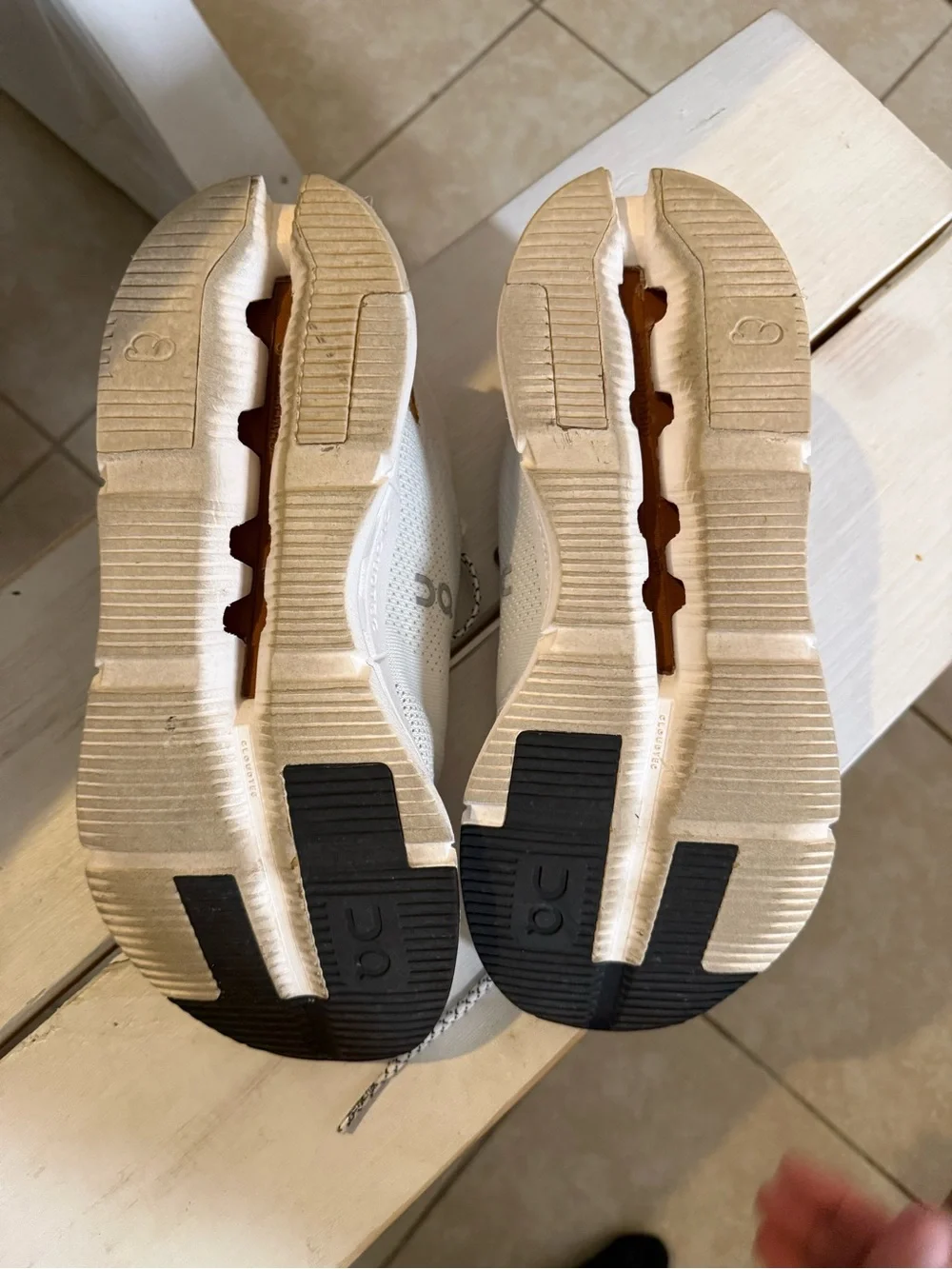 On Cloudnova White Pecan Brown Running Shoes Mens 8 CloudTec Sneakers